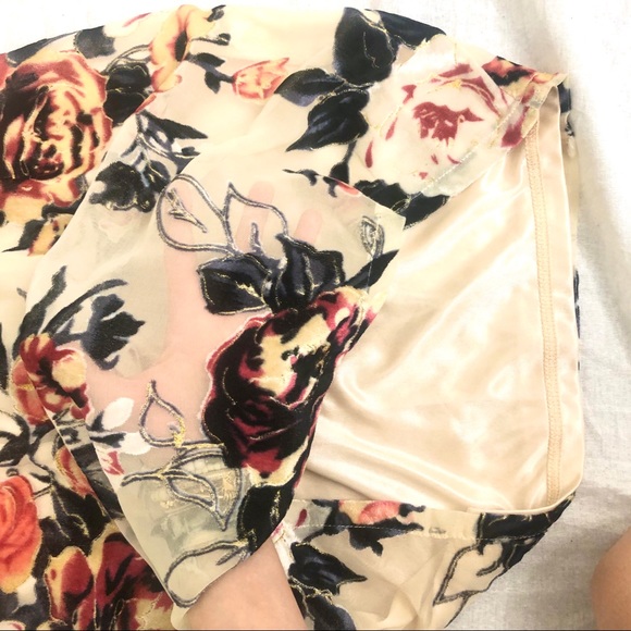 Mini Dress with Floral Multicolour Velvet Pattern - Picture 10 of 16